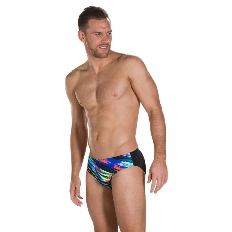 Speedo Placement Digital 7cm Brief - Black/Red 30-2